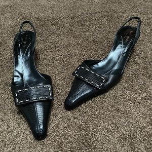 Kate Spade Size 8.5 Genius Black Lizard Heels